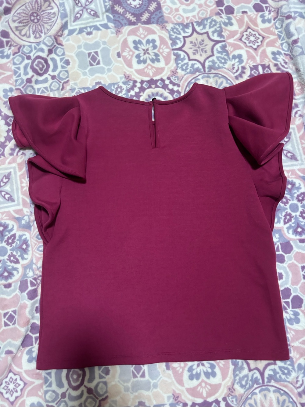 Halogen Ruffle Sleeve Top - Magenta - Picture 3 of 4